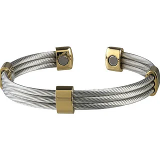 Sabona Trio Cable Stainless Steel/ Gold Magnetic Bracelet