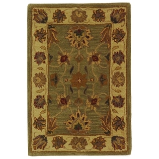 Safavieh Handmade Heritage Traditional Kerman Green/ Gold Wool Rug (2' x 3')
