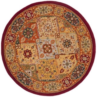 Safavieh Handmade Heritage Traditional Bakhtiari Multi/ Red Wool Rug (6' Round)