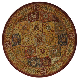 Safavieh Handmade Heritage Traditional Bakhtiari Multi/ Red Wool Rug (8' Round)