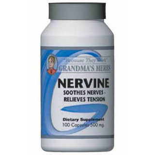 Grandma's Herbs Nervine 500mg Natural Stress and Tension Relief (100 Capsules)