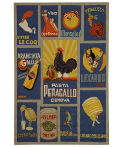 Safavieh Hand-hooked Vintage Poster Blue Wool Rug (3'9 x 5'9)