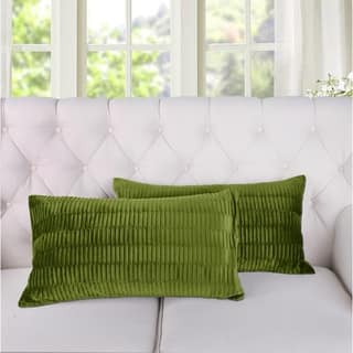 Link to Porch & Den Agnew Pleated Velvet Decorative Throw Pillow Cover Set Similar Items in Decorative Accessories