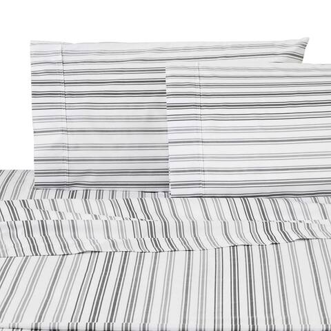 IZOD Ombre Stripe Gray 4-piece Bed Sheet Set