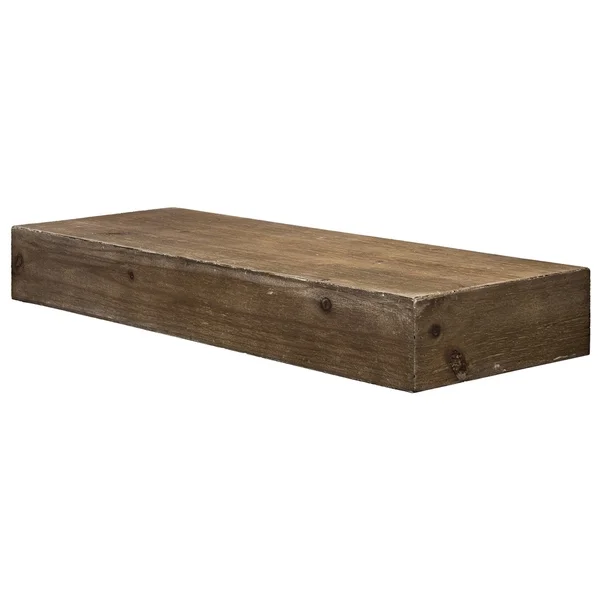 The Gray Barn Haven Walnut Brown Rustic Wood Floating Wall Shelf (Small) - 24"