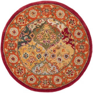 Safavieh Handmade Heritage Traditional Bakhtiari Multi/Red Wool Area Rug (6' Round)