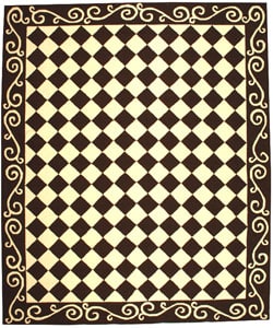 Safavieh Hand-hooked Diamond Brown/ Ivory Wool Rug (7'9 x 9'9)
