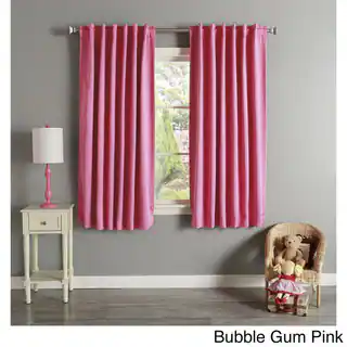 Aurora Home Solid Insulated Thermal Blackout 63-inch Curtain Panel Pair