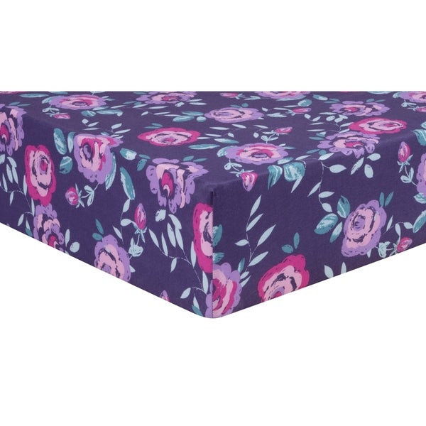 Flora Jersey Fitted Crib Sheet