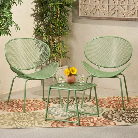 Elloree Outdoor Modern 2 Seater Chat Set by Christopher Knight Home