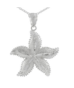 Journee Collection Sterling Silver Large Starfish Necklace