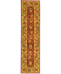 Safavieh Handmade Boitanical Red/ Ivory Wool Runner (2'6 x 10')
