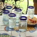Artisan Crafted Cobalt Drinking Glasses Set 6 (Mexico)
