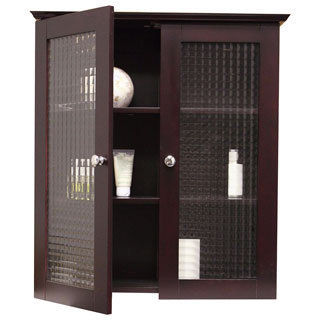 Windham Wall Cabinet with Two Glass Doors by Elegant Home Fashions