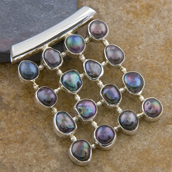 Silver Black Tahitian Pearl Pendant (Indonesia)