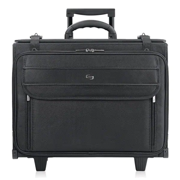 Solo 17.3-inch Black Laptop Rolling Catalog Case with Hanging File System