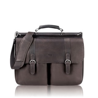 Solo Colombian Padded Leather 16-inch Laptop Briefcase with File Pocket