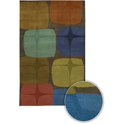 Hand-tufted Contemporary Mandara Collection Multicolored Rug (5' x 7'6")