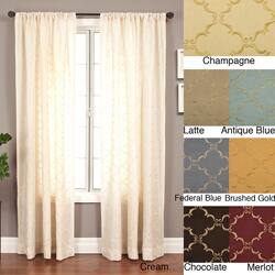 Medici Trellis Embroidered 120-inch Curtain Panel