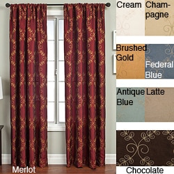 Renzo Chain Stitch Faux Silk 120-inch Curtain Panel