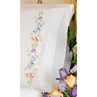 Butterflies Stamped Embroidery Pillowcases (Set of 2)