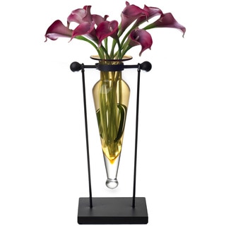Amber Amphora Vase with Stand