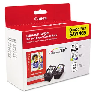 Canon 2973B004 (PGI-210XL/CL-211XL) High-Yield Black/Tri-Color Ink/Paper Combo