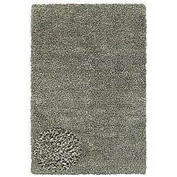 Hand-woven Shaggy Silver Polyester Rug (5' x 8')
