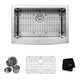 KRAUS 30 Inch Farmhouse Single Bowl Stainless Steel Kitchen Sink with NoiseDefend Soundproofing