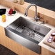 KRAUS 30 Inch Farmhouse Single Bowl Stainless Steel Kitchen Sink with NoiseDefend Soundproofing