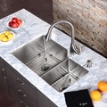 Kraus 32-inchUndermount 60/40 Double Bowl Steel Kitchen Sink