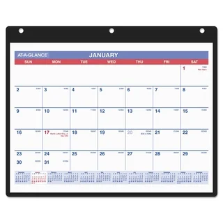 AT-A-GLANCE Monthly Desk/Wall Calendar, 11 x 8 1/4, White, 2018