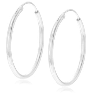 Journee Collection Sterling Silver Hoop Earrings (20 MM)