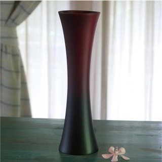 Dark to Light Shades of Natural Grained Mango Wood Decor Accent Handcrafted Mid Century Style Modern Vase (Thailand)