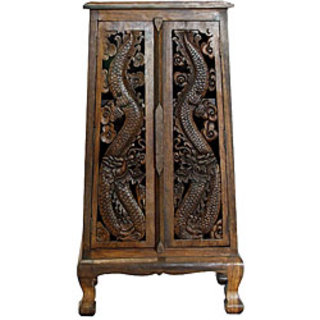 Hand-carved Thai Dragon 50-inch Storage Cabinet
