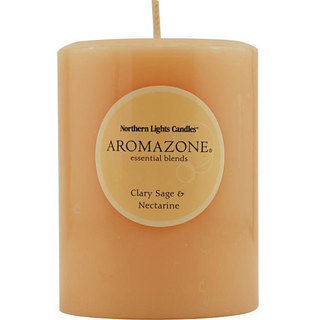 Essential Blend Calry Sage and Nectarine Pillar Candle