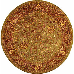 Safavieh Handmade Golden Jaipur Green/ Rust Wool Rug (6' Round)