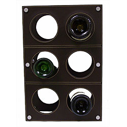 Handcrafted Synthetic Leather Wine Rack (India)