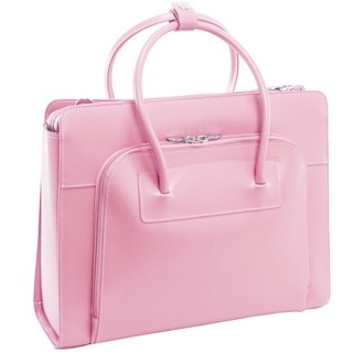 McKlein Women's Pink Lake Forest Italian Leather Laptop Tote Bag