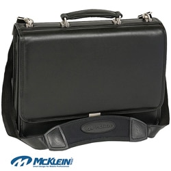 McKlein Black Bucktown Double Compartment Briefcase