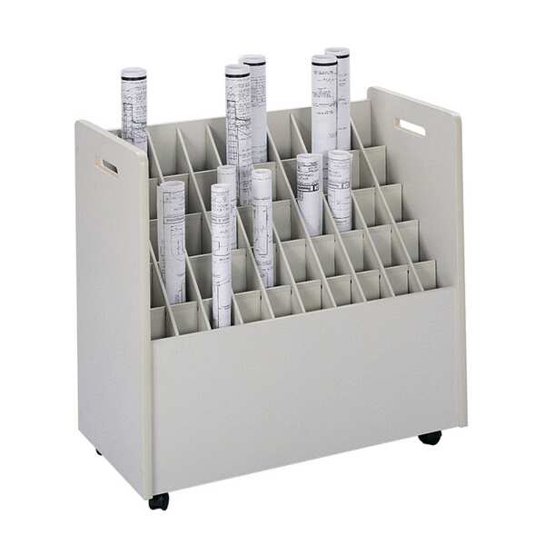 50 Compartment Mobile Roll File for Blueprints, Art, or Documents