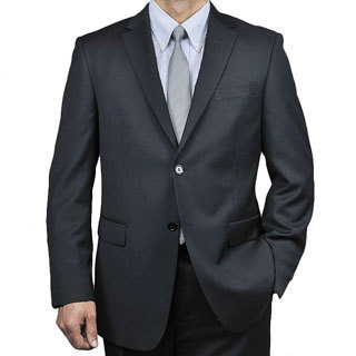 Men's Black Wool 2-button Suit