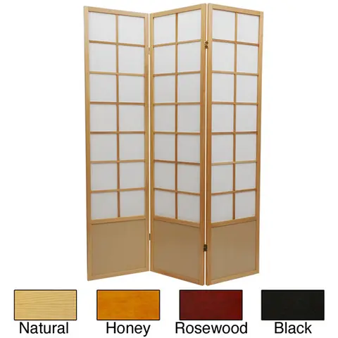 Handmade 6' Wood and Rice Paper Zen Room Divider