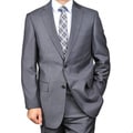Men's 2-button Solid Charcoal Suit