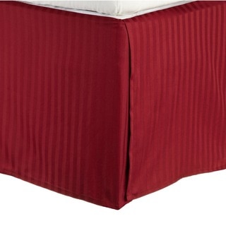 Superior 300 Thread Count Combed Cotton Sateen Stripe 15-inch Drop Bedskirt