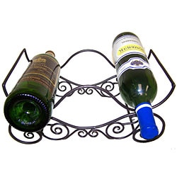 Handcrafted Scroll Wine Bottle Stand (India)