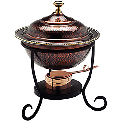 Round Antique Copper Chafing Dish