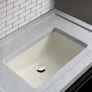 Highpoint Collection Ceramic 18x12-inch Undermount Vanity Sink - Bisque