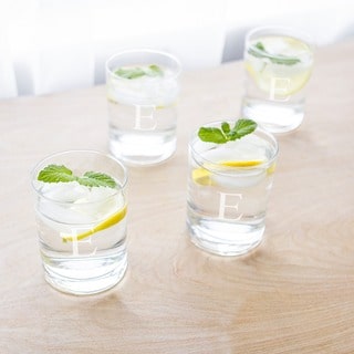 Personalized Low-Ball Drinking Glasses (Set of 4)