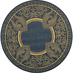 Safavieh Indoor/ Outdoor Abaco Blue/ Natural Rug (5'3 Round)